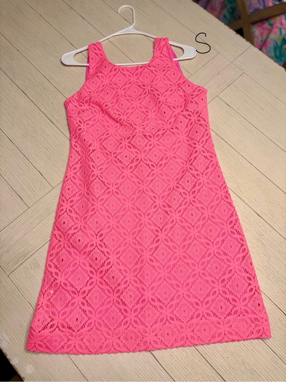 Lilly Pulitzer Hot Pink Lace Shift Dress